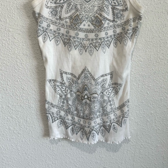 VTG Twisted Hearts Womens Small Y2K Beaded Boho Gothic Tank Top Preppy Geometric - Picture 6 of 9